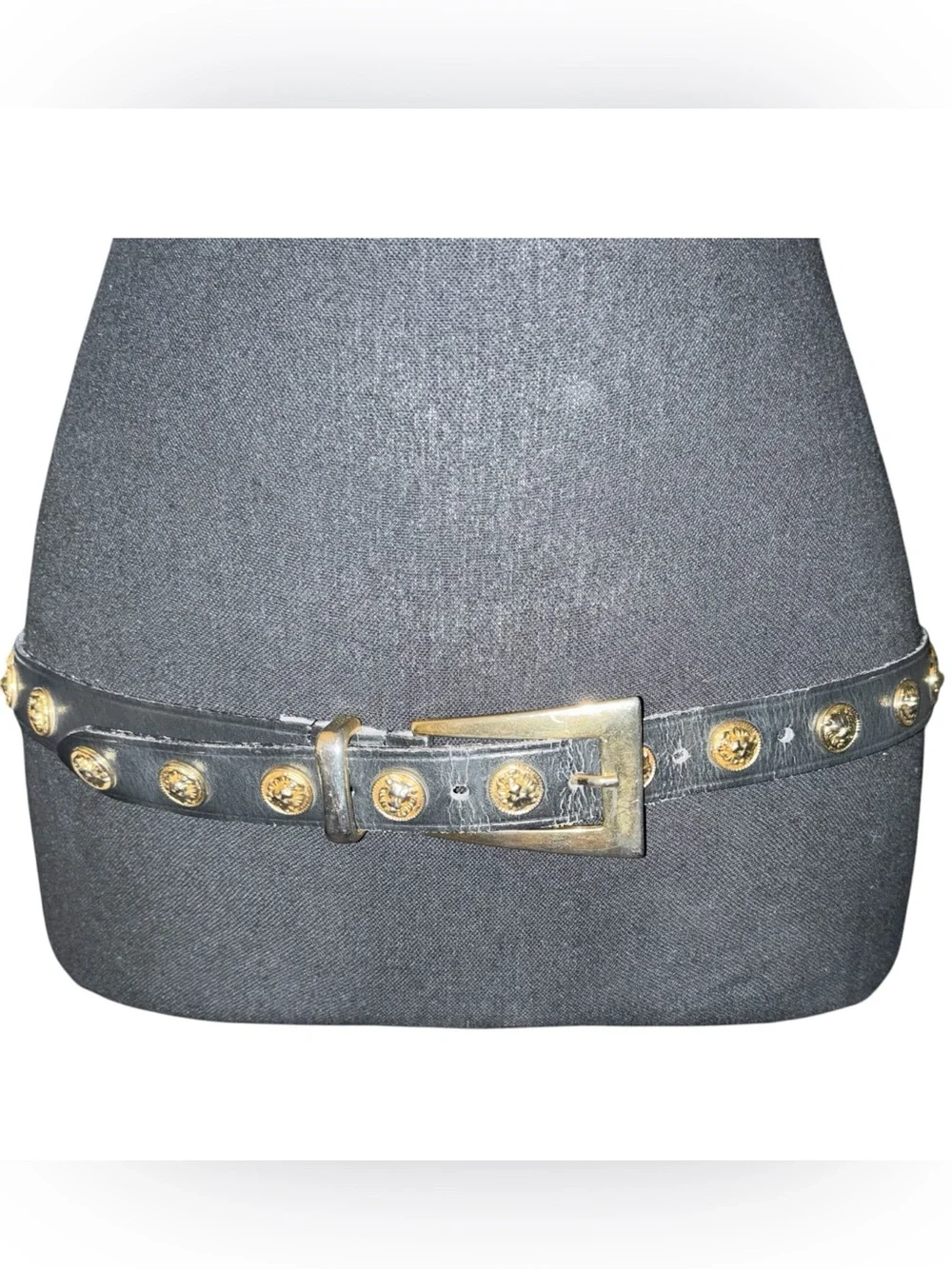 The Limited Black Leather Belt with Gold Coins Made in Italy